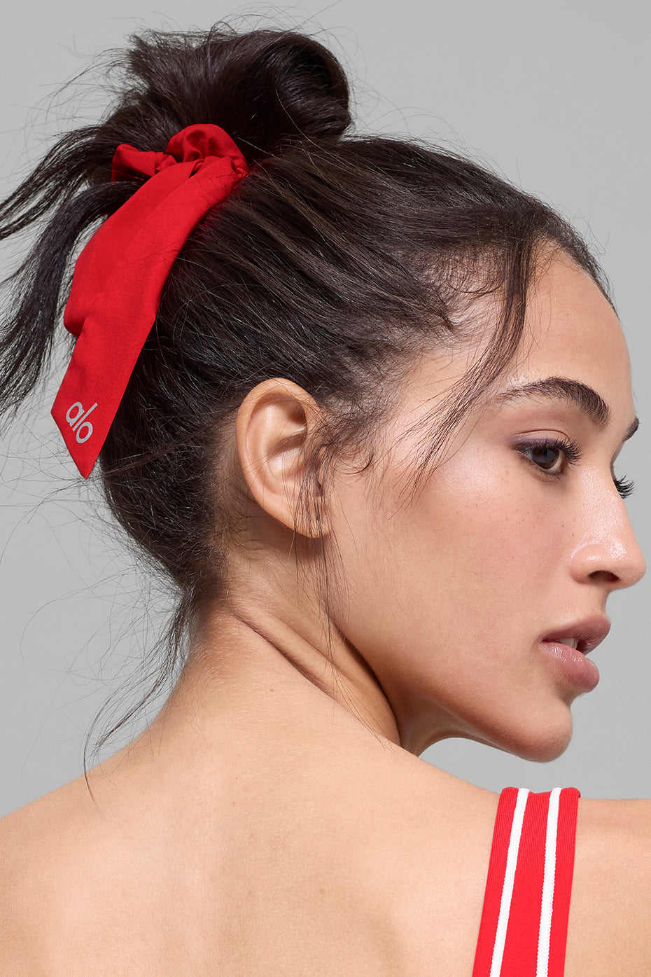 Love Knots Tie Scrunchie - Bright Red - Image 2