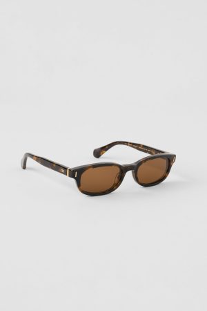 ALO Skinny Oval Sunglasses - Tortoise