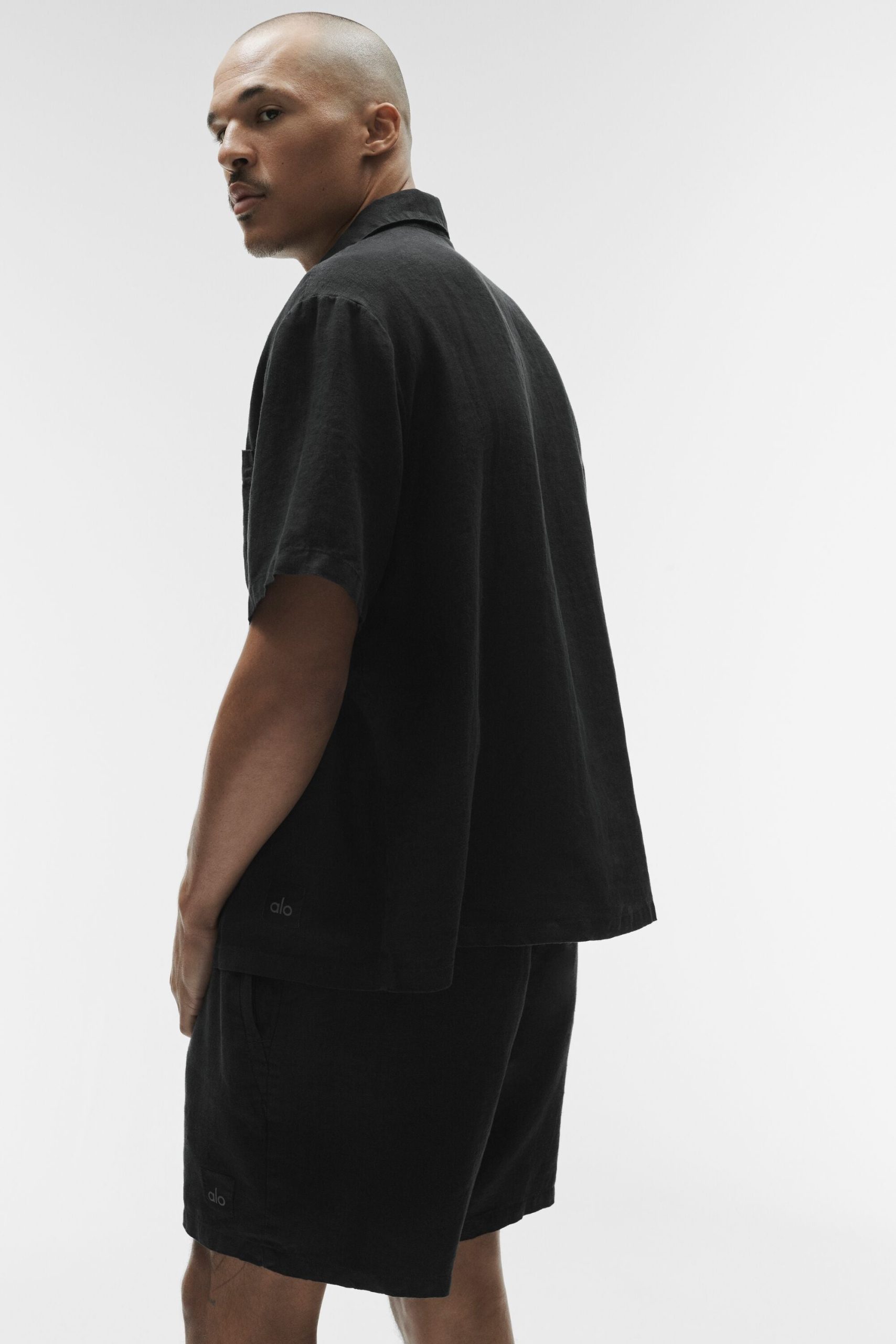 Linen Days Short Sleeve Button Up - Black - Image 3