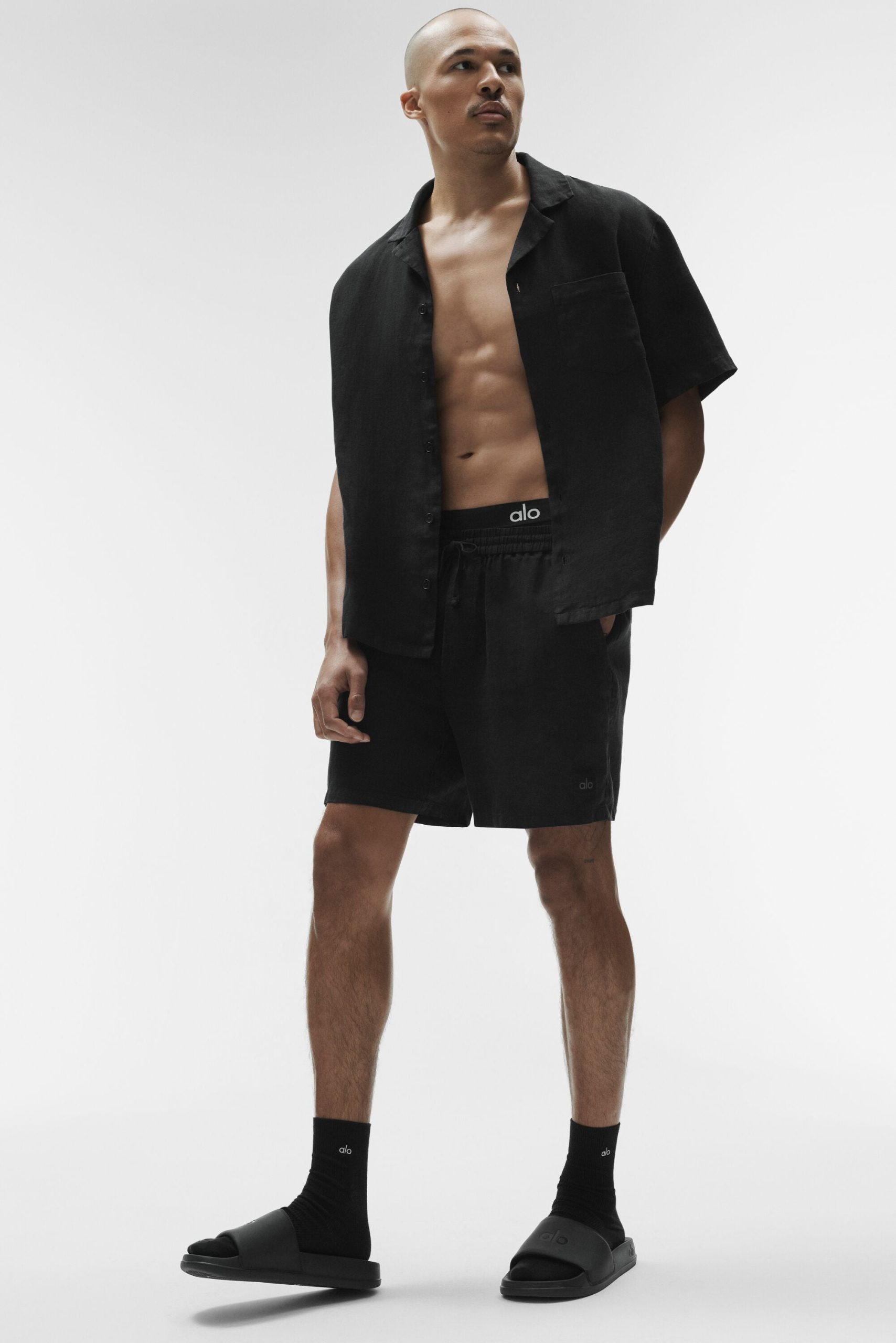 Linen Days Short Sleeve Button Up - Black - Image 5
