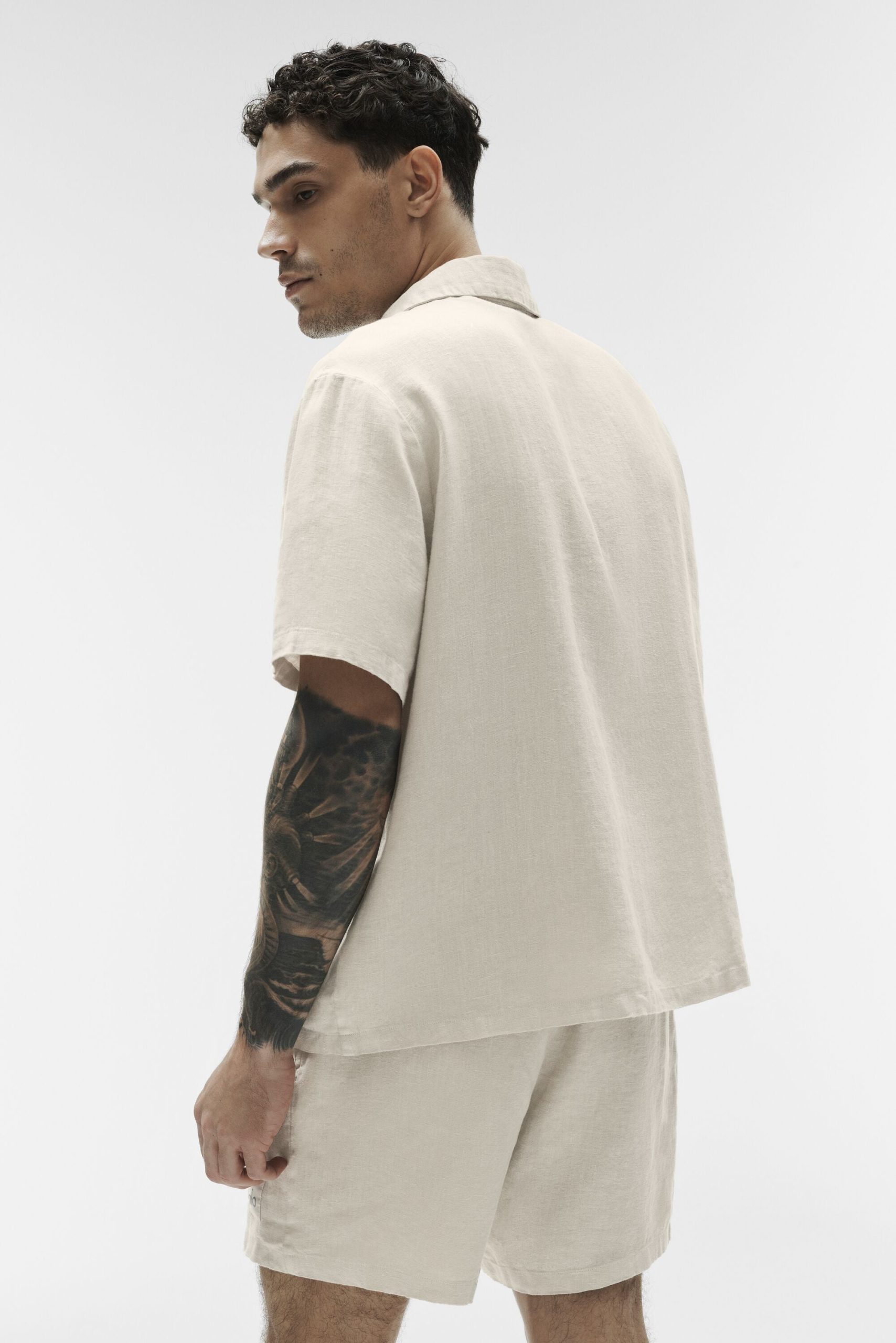 Linen Days Short Sleeve Button Up - Bone - Image 3