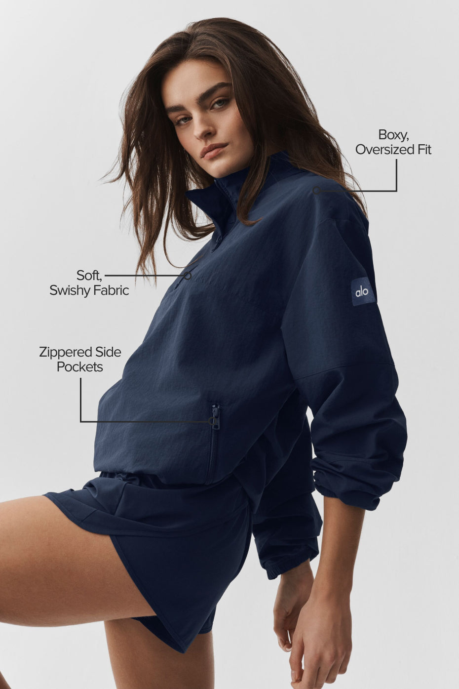 Light Weight Takeaway Track Pullover - Navy - Image 2
