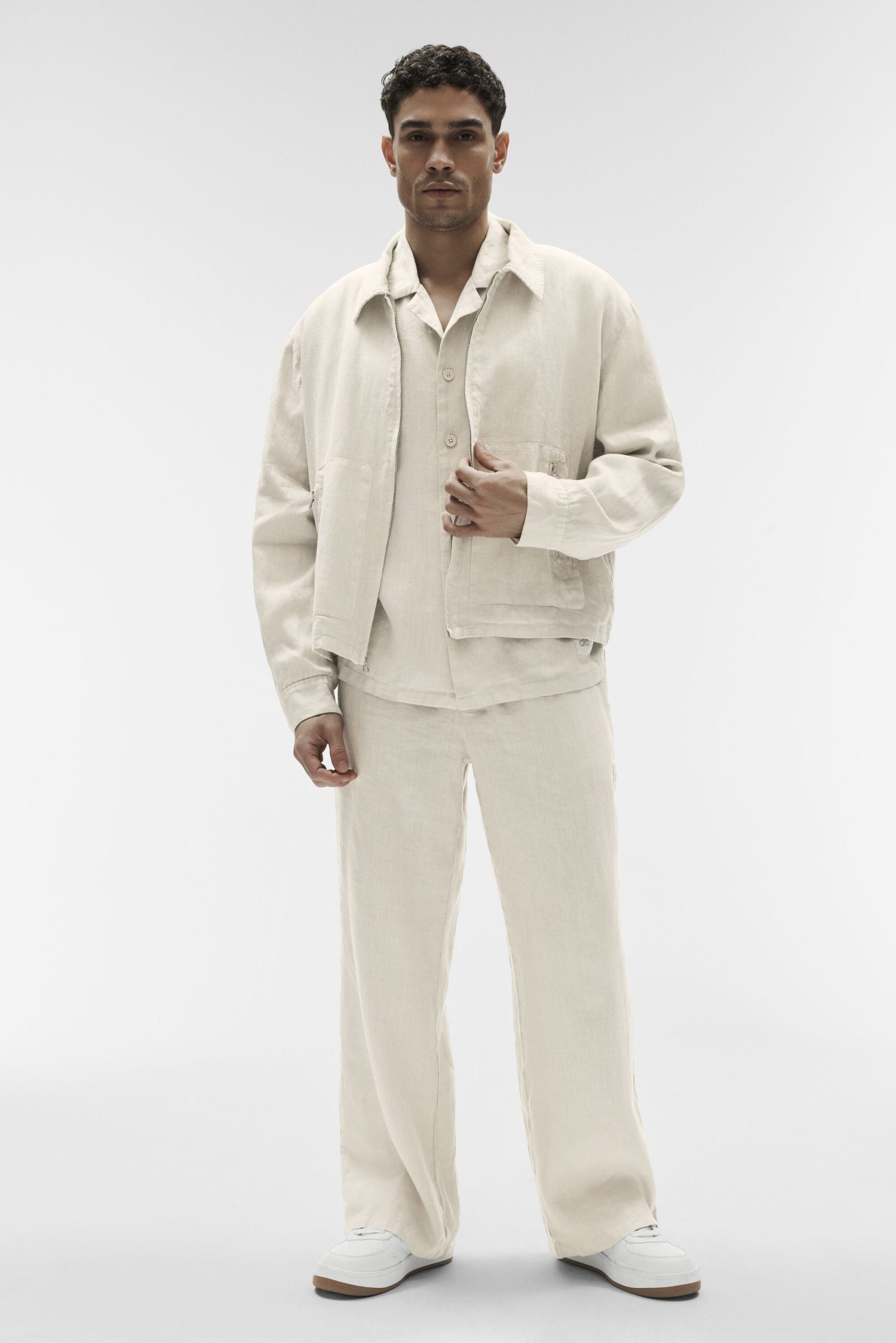 Linen Days Full Zip Jacket - Bone - Image 4