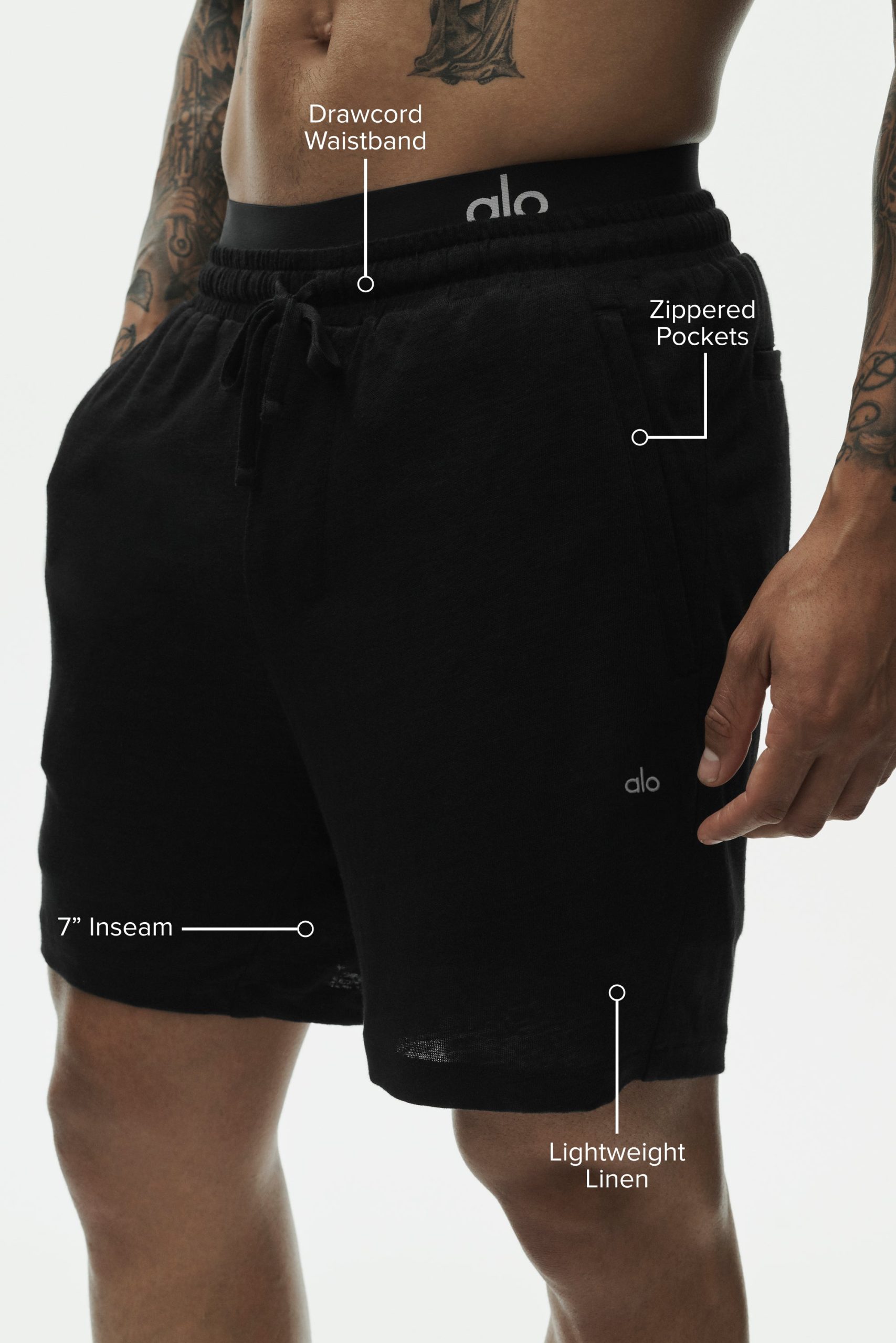 7 Linen Jersey Coastal Short - Black - Image 2