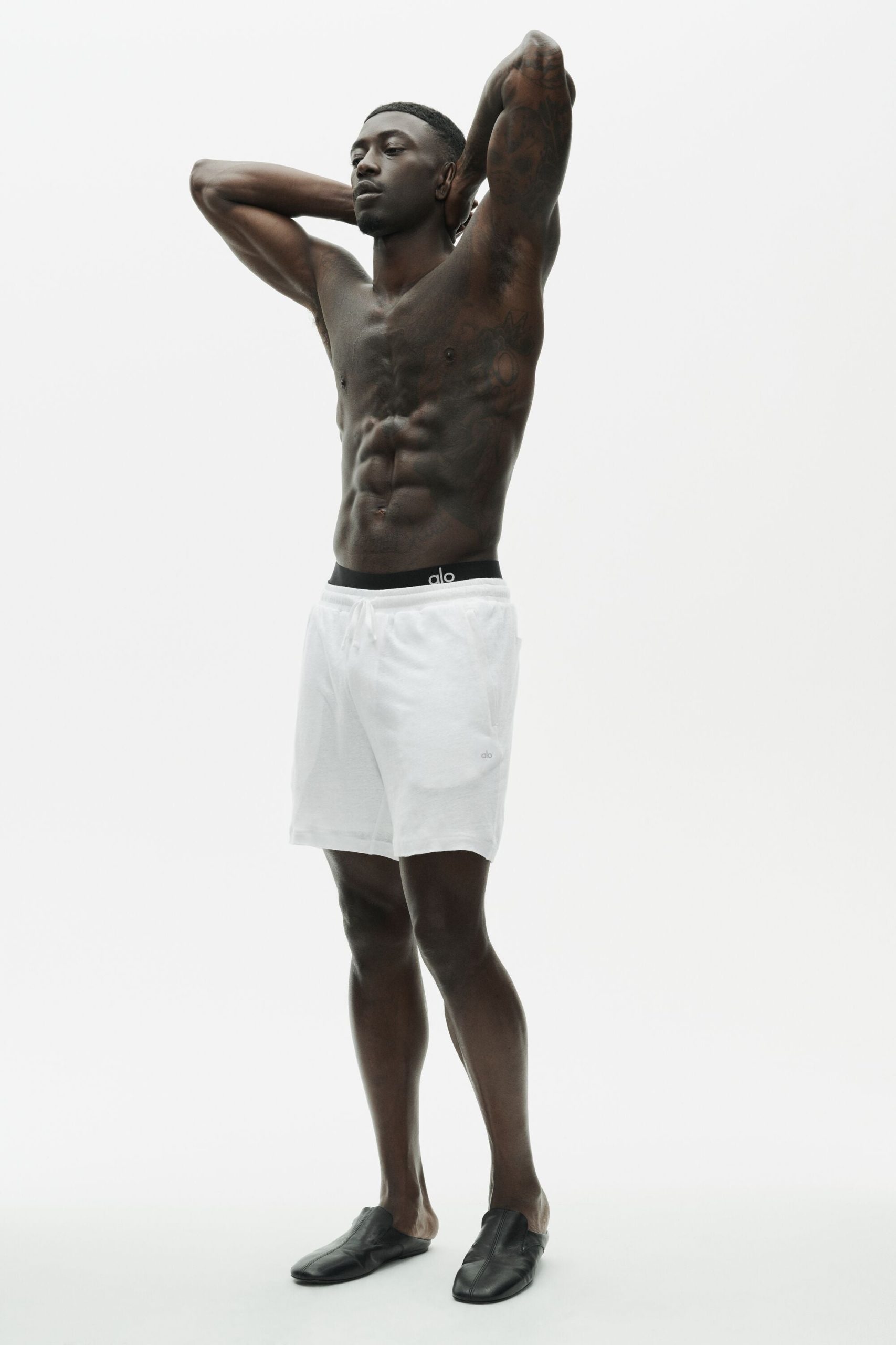 7 Linen Jersey Coastal Short - White - Image 5