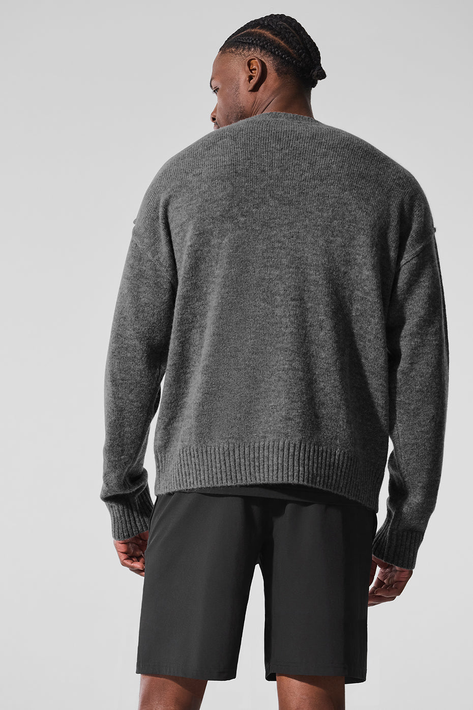 Unisex Wool Cashmere New Class Crewneck Sweater - Platinum Grey - Image 3