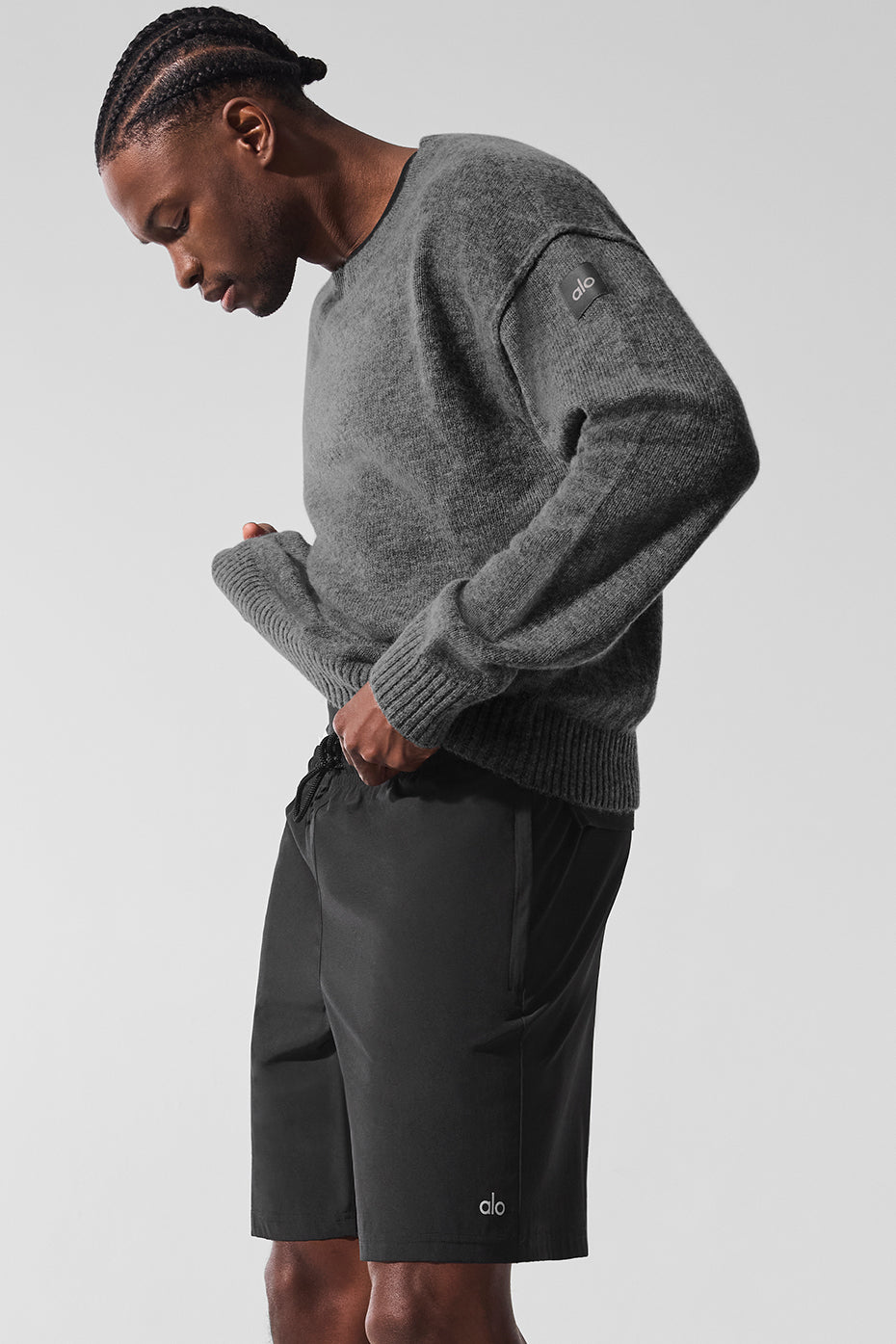 Unisex Wool Cashmere New Class Crewneck Sweater - Platinum Grey - Image 4