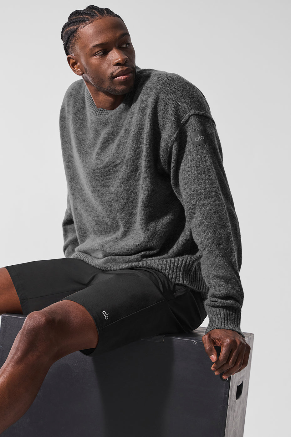 Unisex Wool Cashmere New Class Crewneck Sweater - Platinum Grey - Image 5