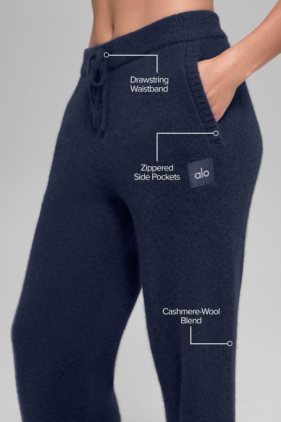 Wool Cashmere New Class Sweatpant - Navy - Image 2