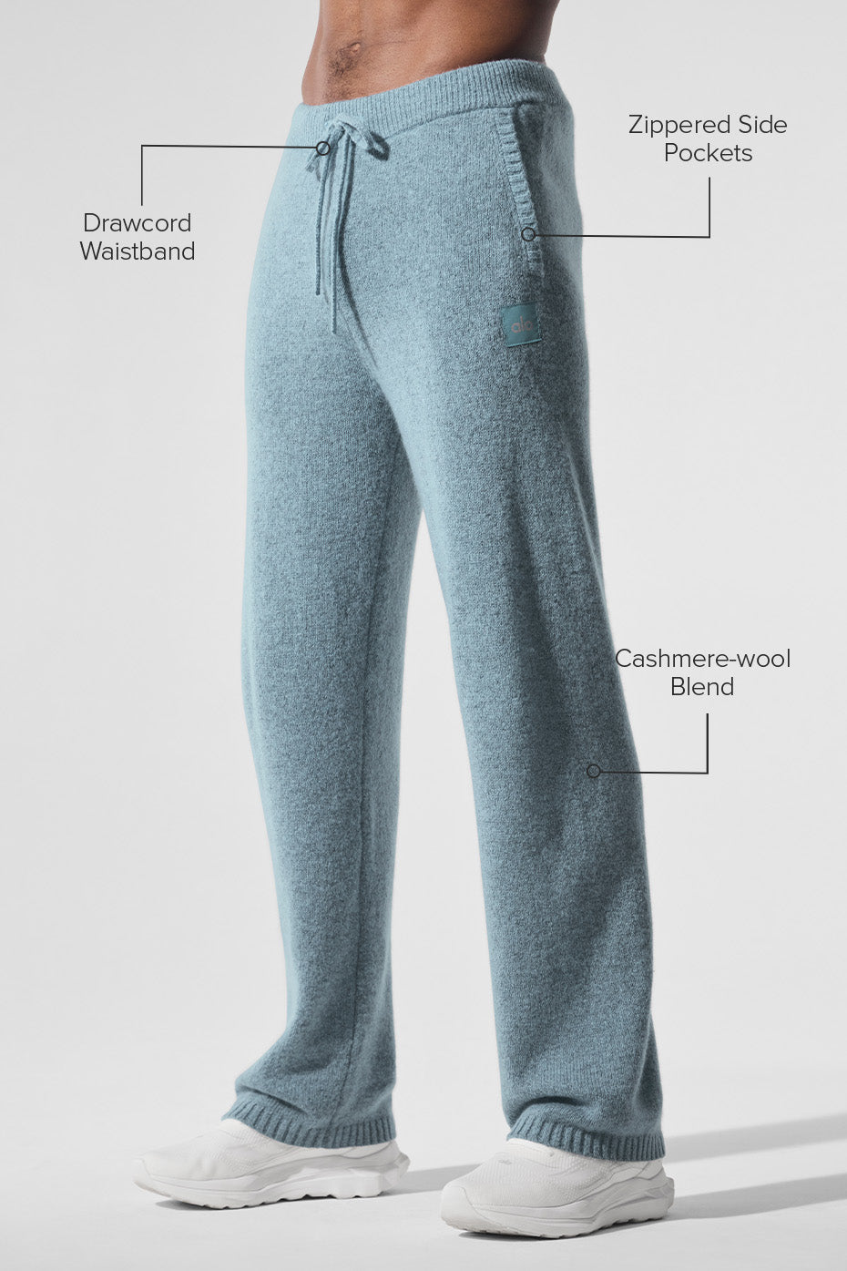 Wool Cashmere New Class Sweatpant - Celestial Blue Granite Heather - Image 2