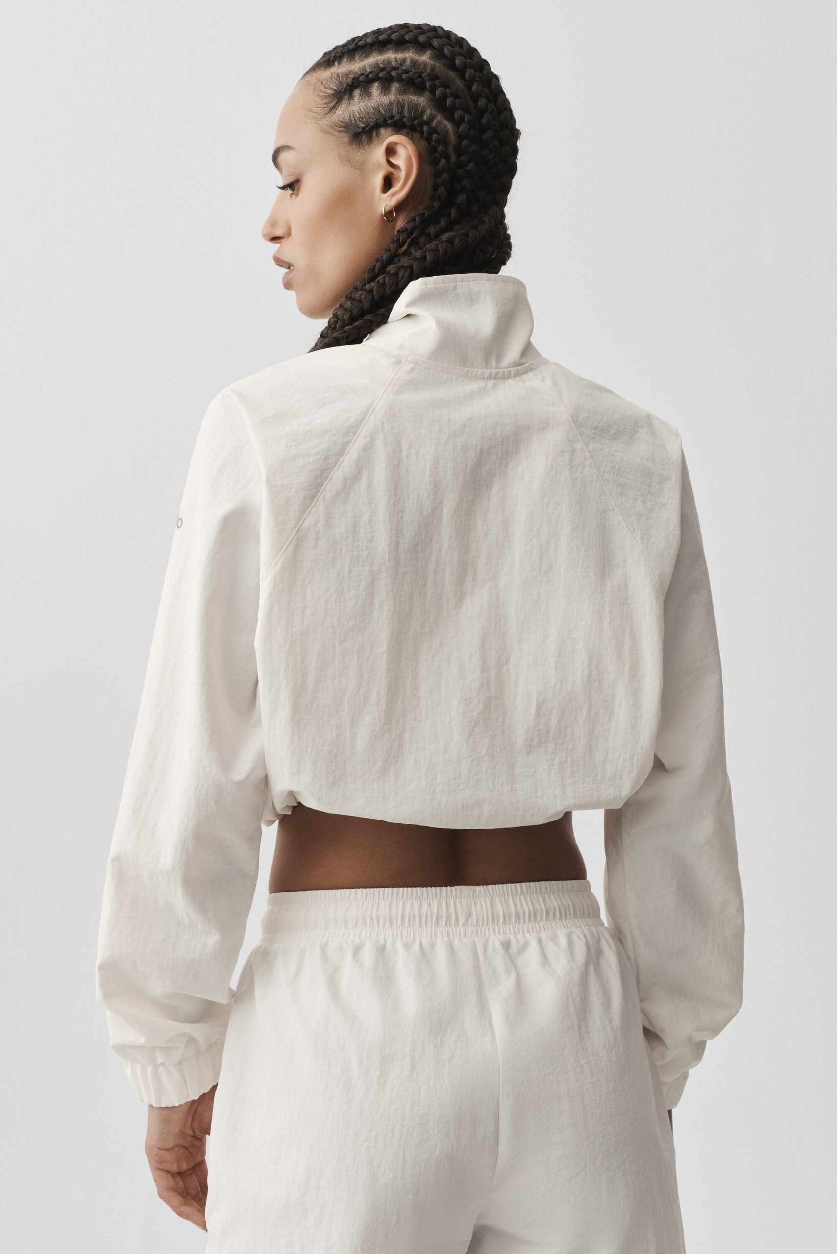 Cropped 1/4 Zip Alumni Pullover - Ivory - Image 3