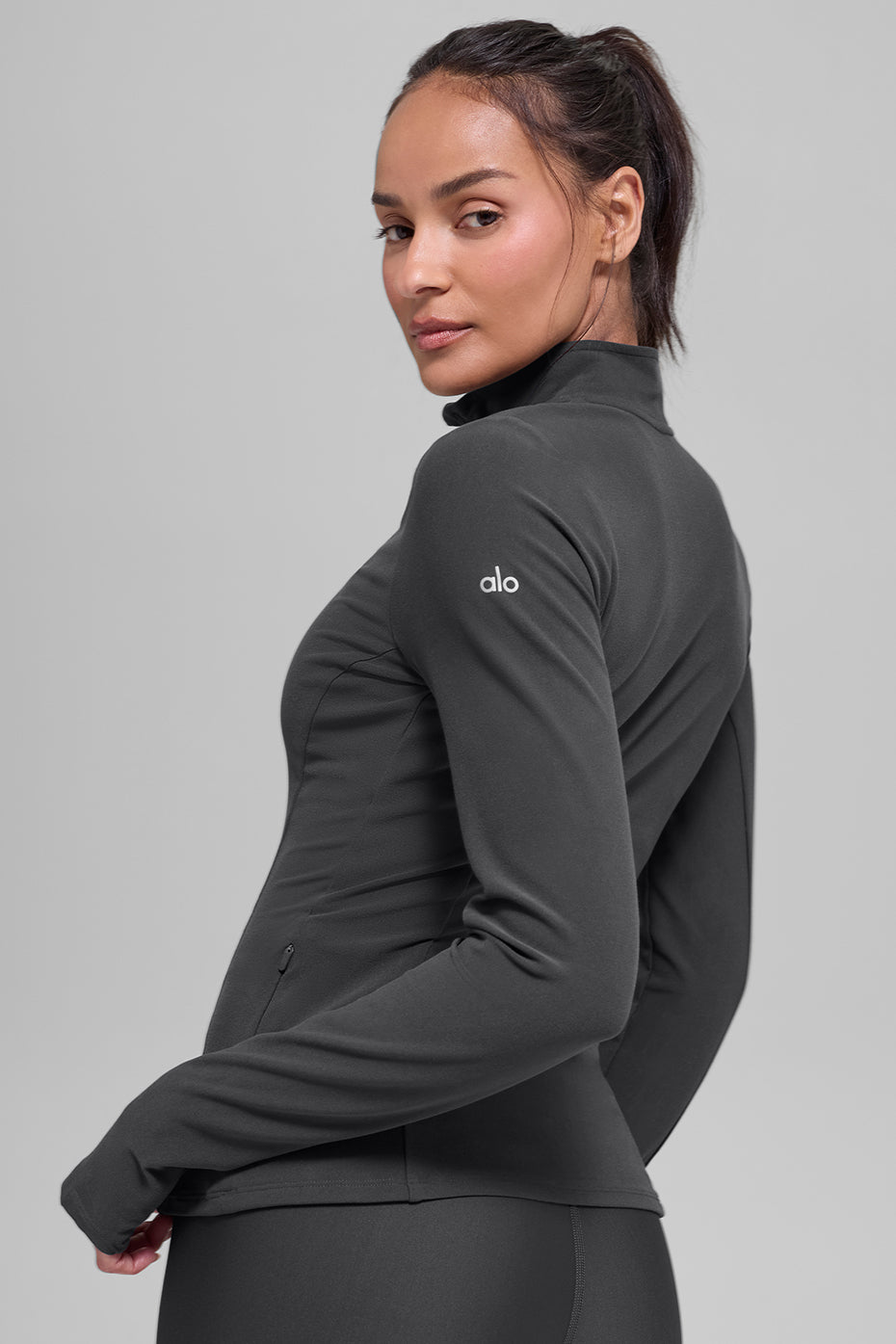Alosoft 1/2 Zip Rapid Pullover - Anthracite - Image 2