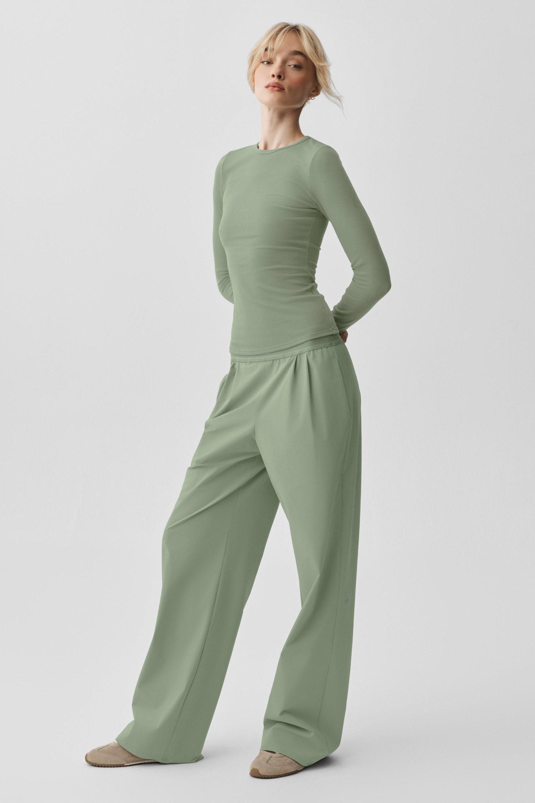 Ribbed Modal Long Sleeve - Dune Grass - Image 4