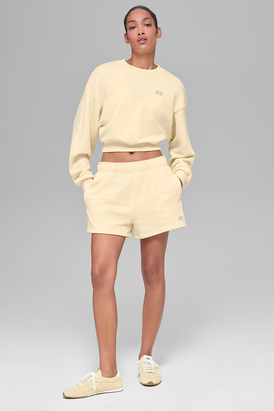 Cropped Accolade Crewneck - Candlelight Yellow - Image 6