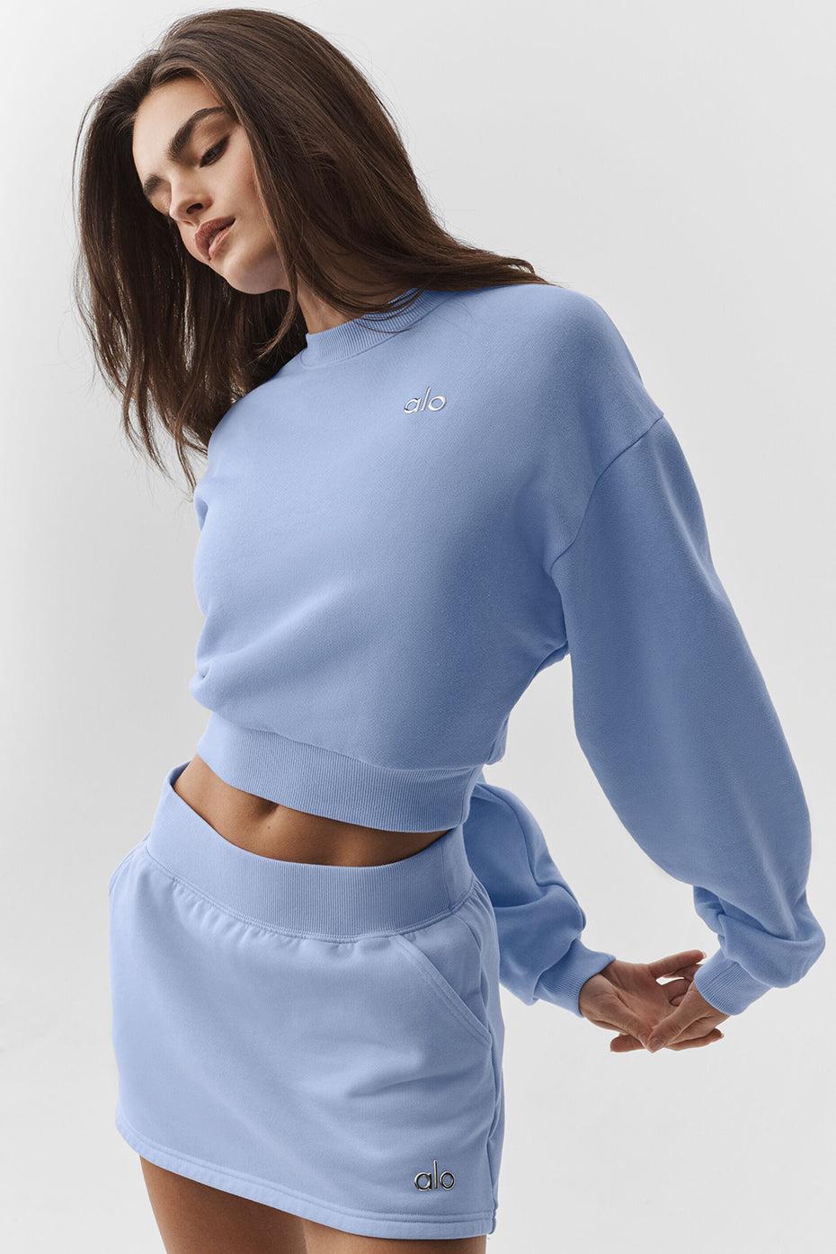Cropped Accolade Crewneck - Light Provence Blue - Image 3