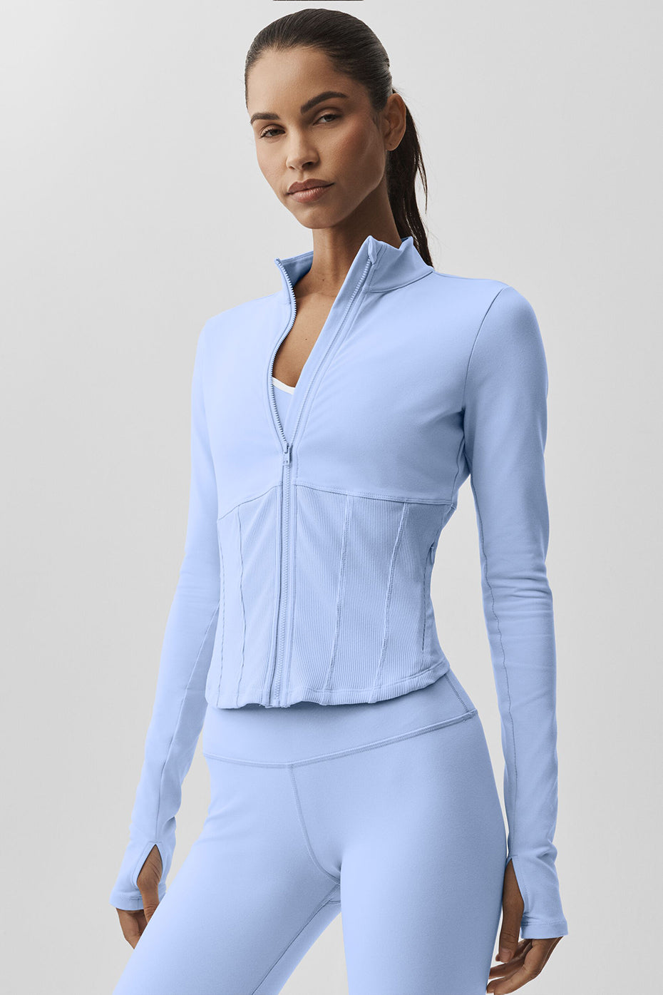 Airbrush Corset Full Zip Jacket - Light Provence Blue - Image 3