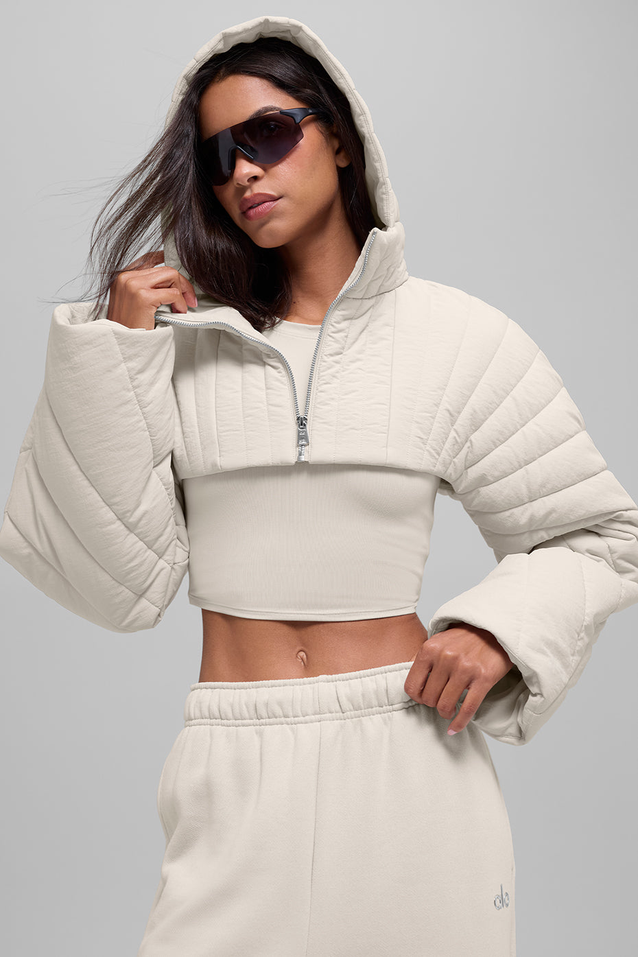 Quilted Starlight Puffer Shrug - Bone - Image 3