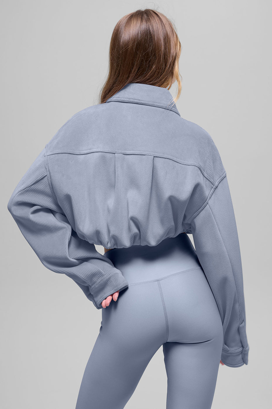 Ribbed Velour Cropped Mountain Side Jacket - Winter Frost - Image 2
