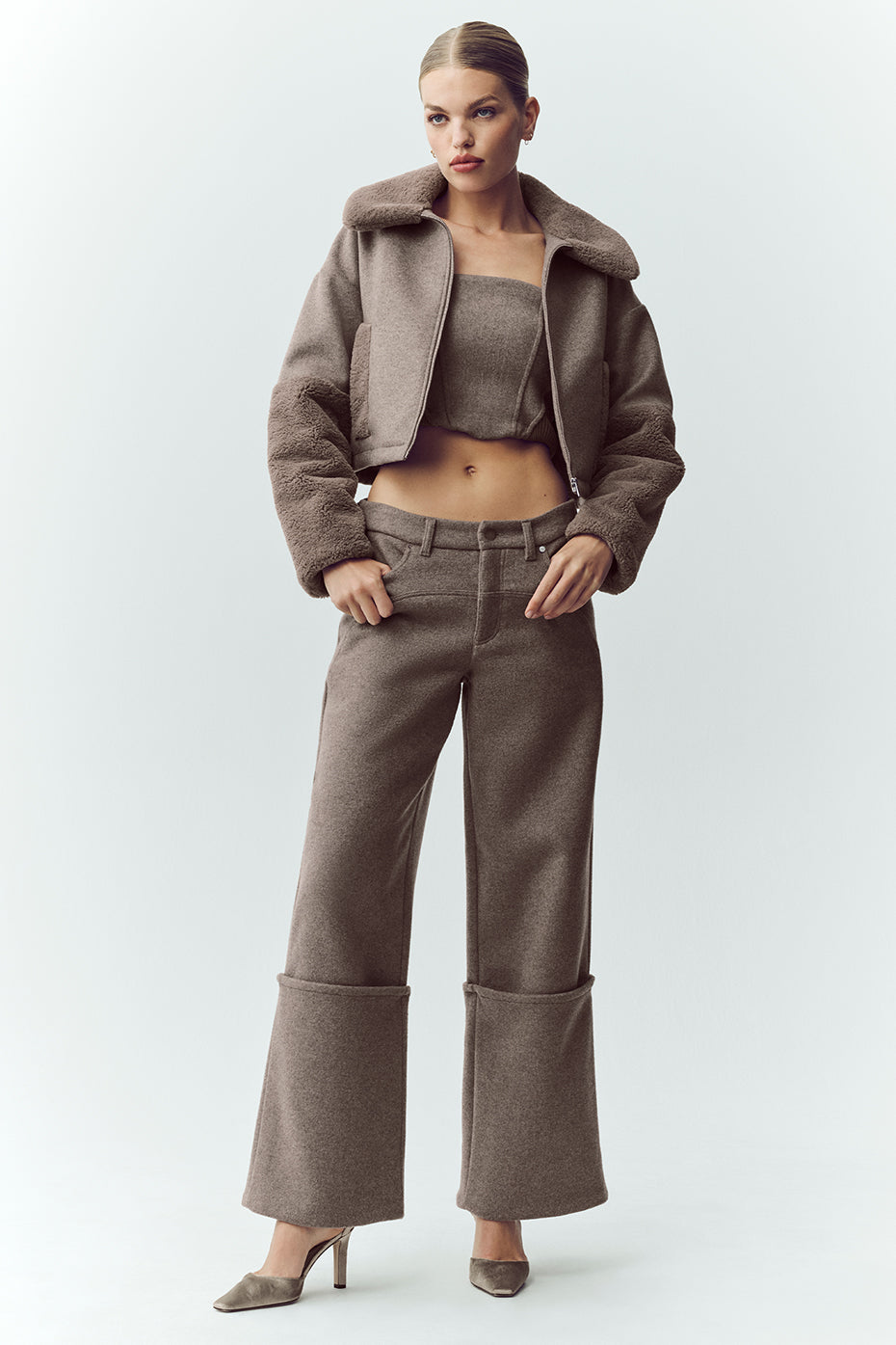 Wool Blend Nightfall Bomber - Alpine Cocoa Heather - Image 4