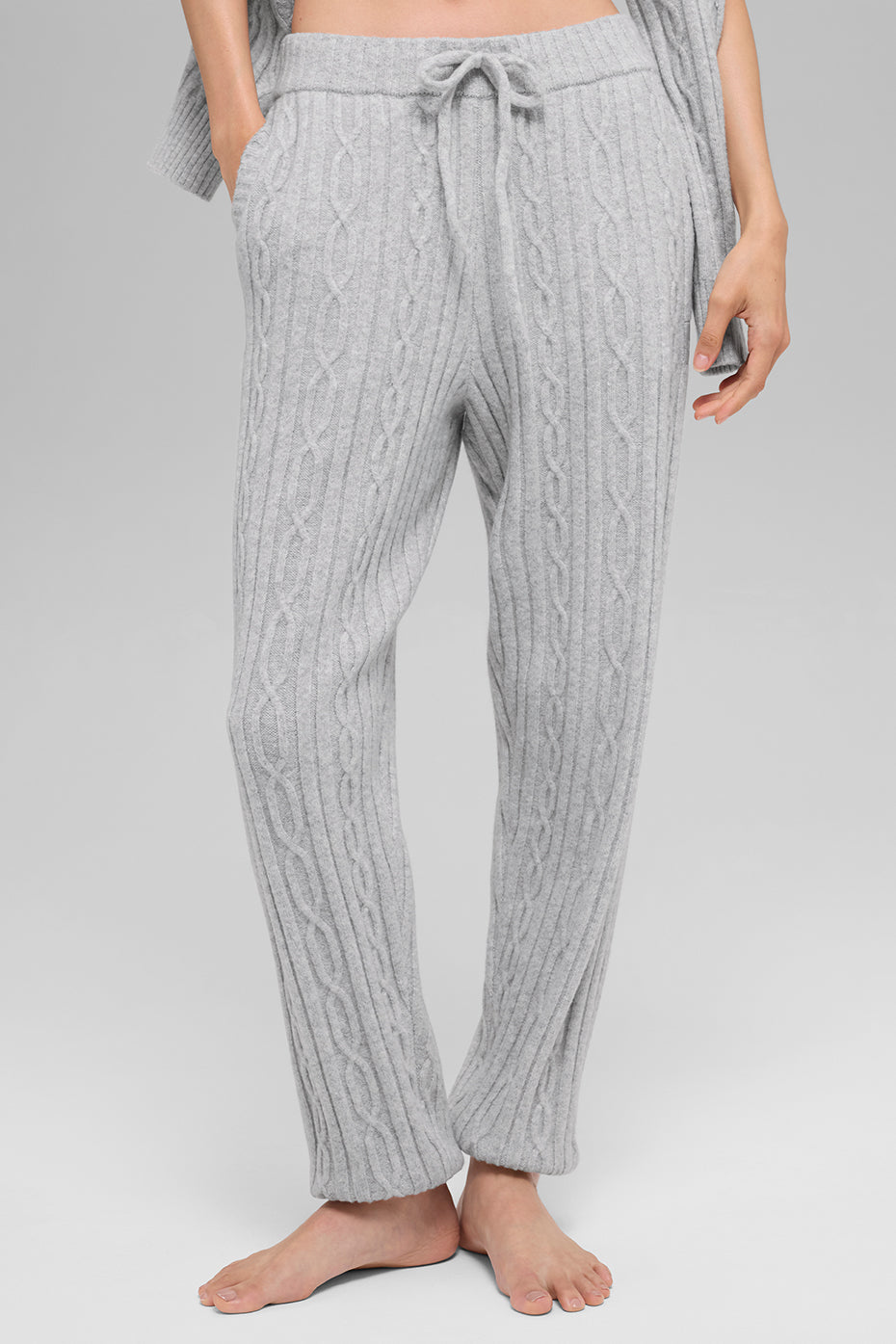 Cable Knit Winter Bliss Pant - Athletic Heather Grey - Image 3