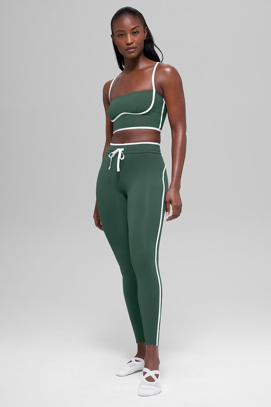 Airbrush High-Waist Race Pace 7/8 Legging - Clover Green/White - Image 5