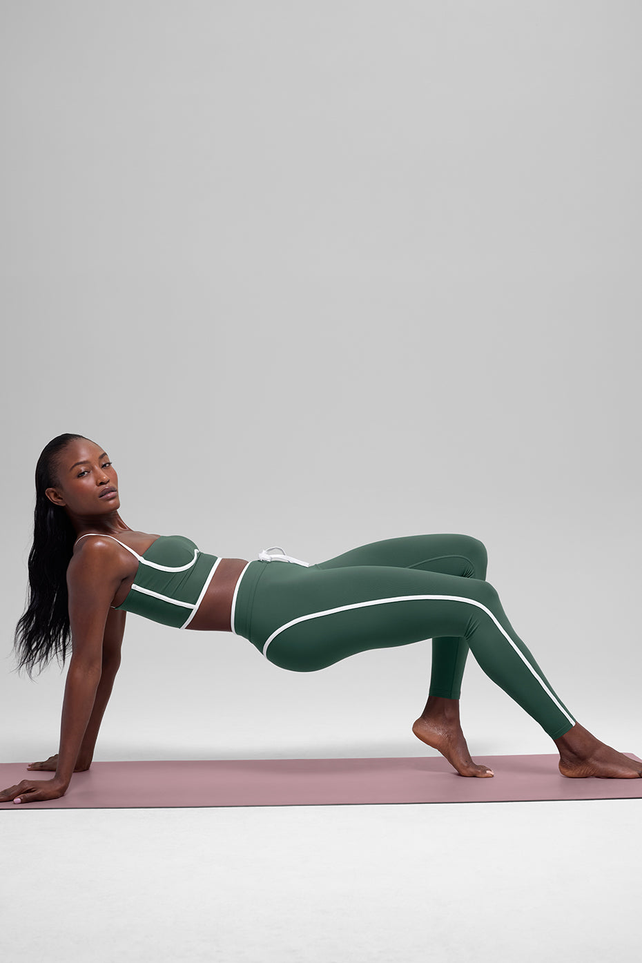 Airbrush High-Waist Race Pace 7/8 Legging - Clover Green/White - Image 3