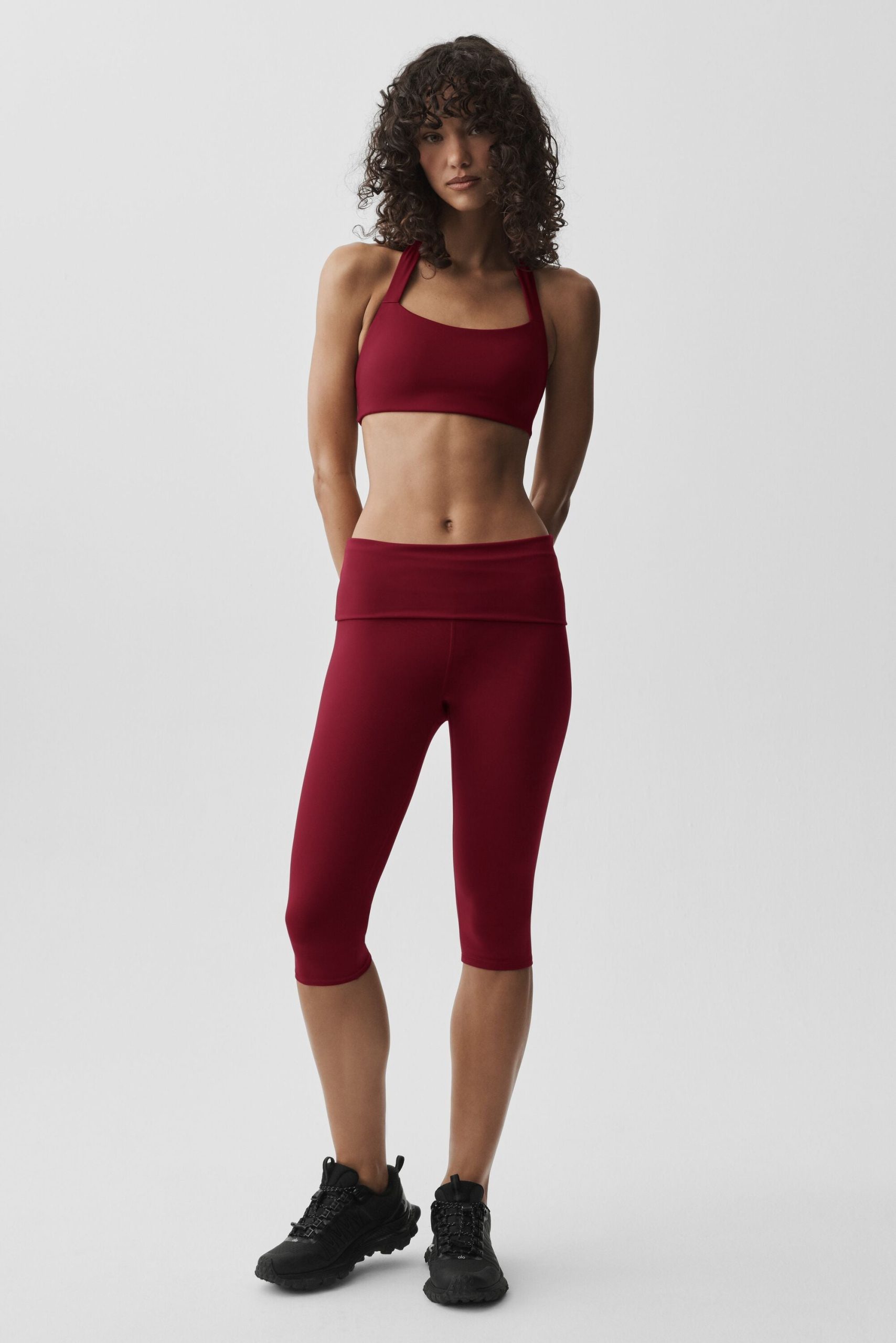 ALO Softsculpt Low-Rise Foldover Capri - Summer Romance Red - Image 6