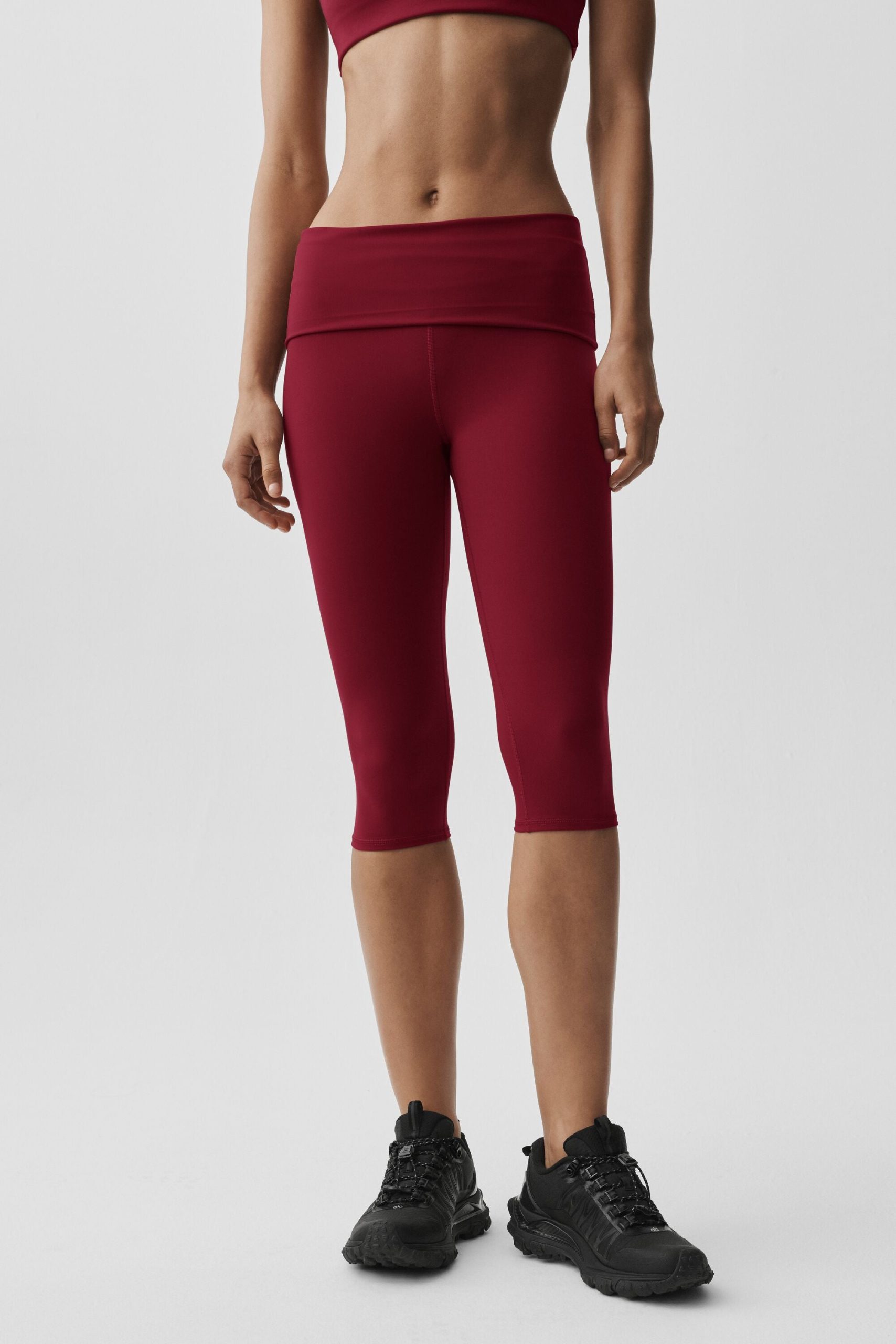 ALO Softsculpt Low-Rise Foldover Capri - Summer Romance Red - Image 3