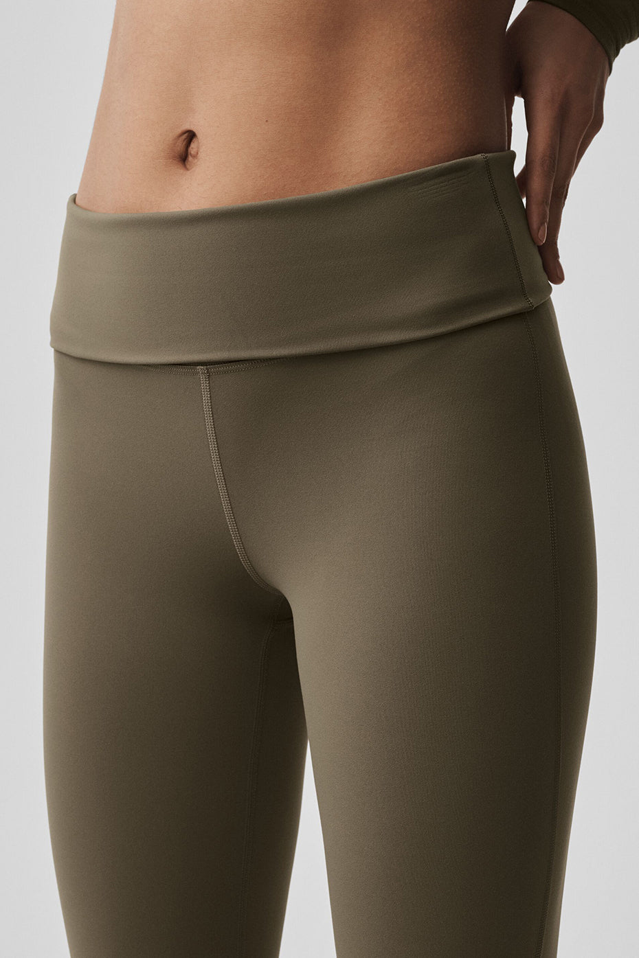 ALO Softsculpt Foldover Flare Legging - Olive Tree - Image 4