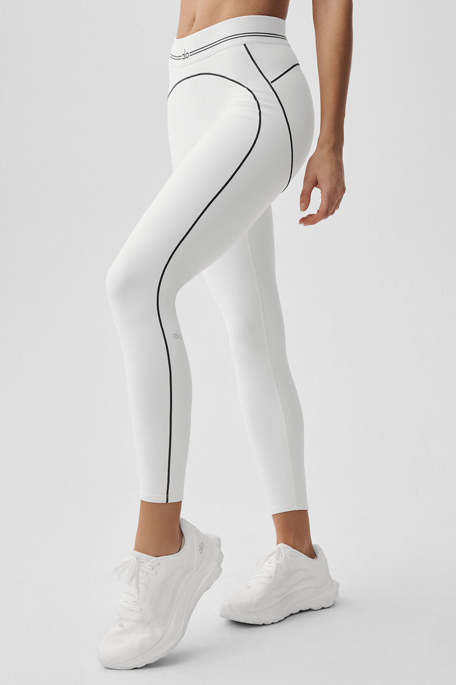 Airbrush High-Waist 7/8 Heart Throb Legging - White/Black - Image 4
