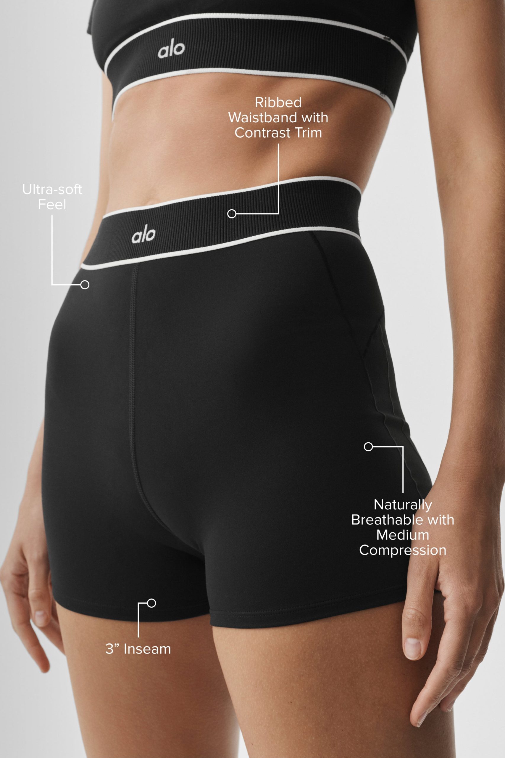 3 ALO Softsculpt High-Waist Amp It Up Short - Black - Image 2