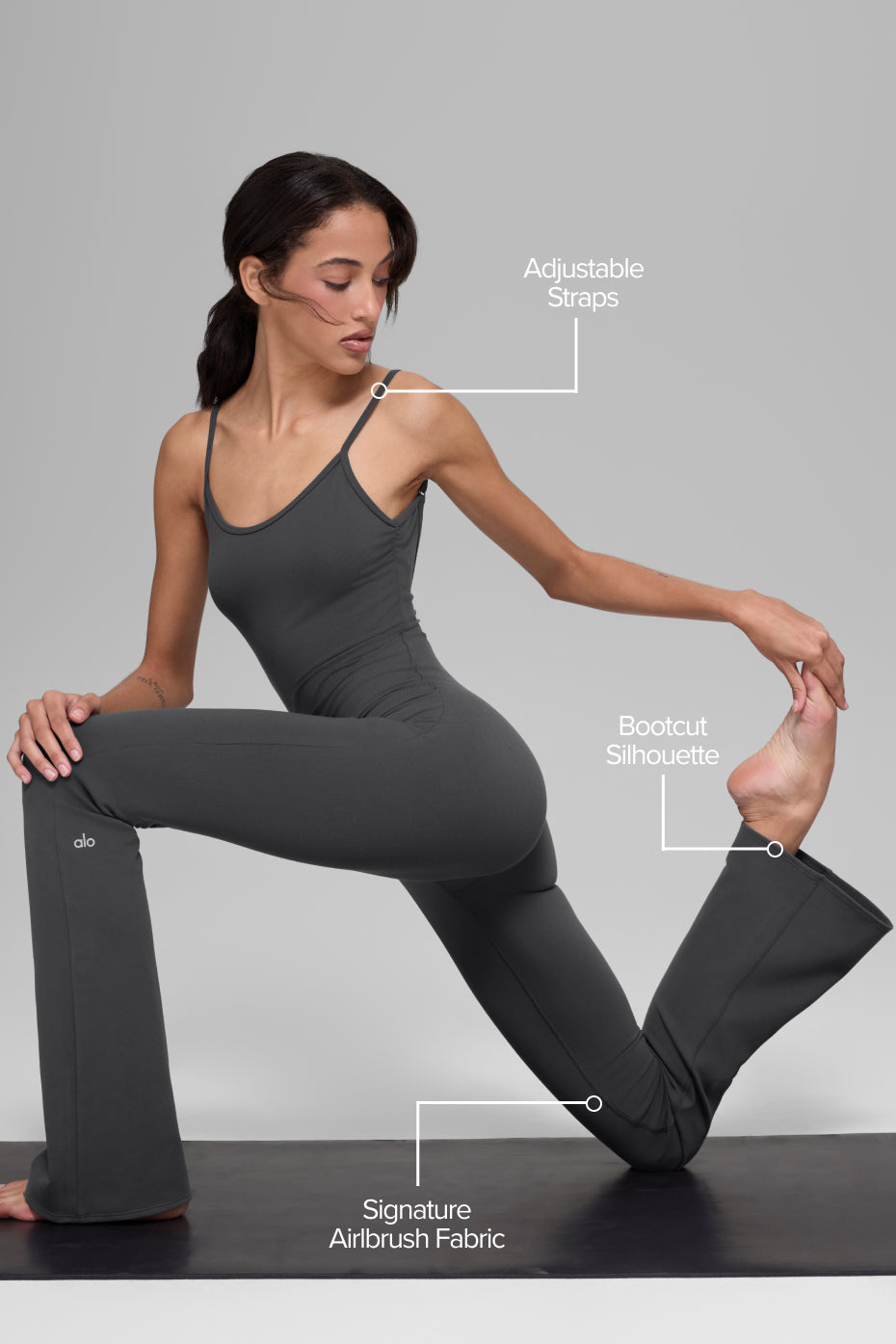 Airbrush Bootcut One And Done Onesie - Anthracite - Image 2