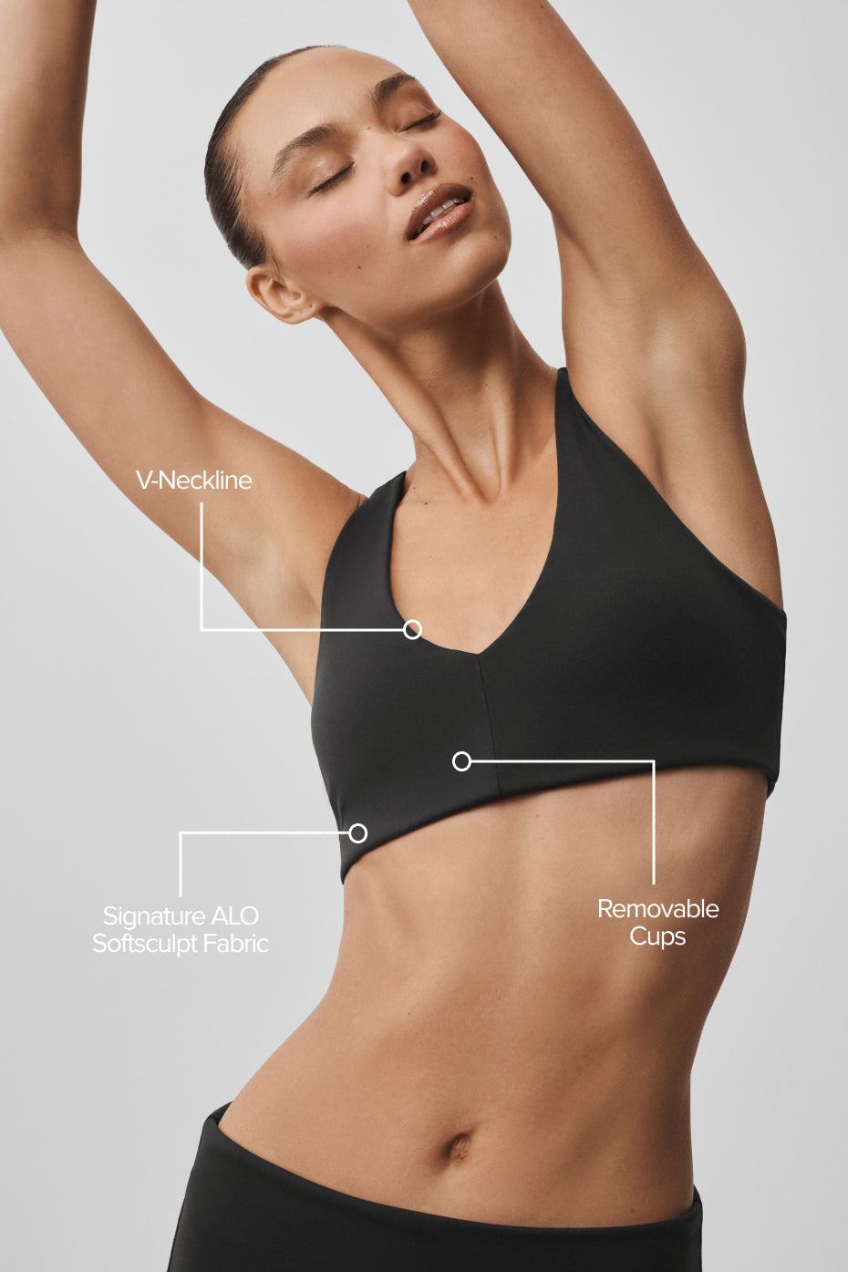 ALO Softsculpt Base Bra - Black - Image 2