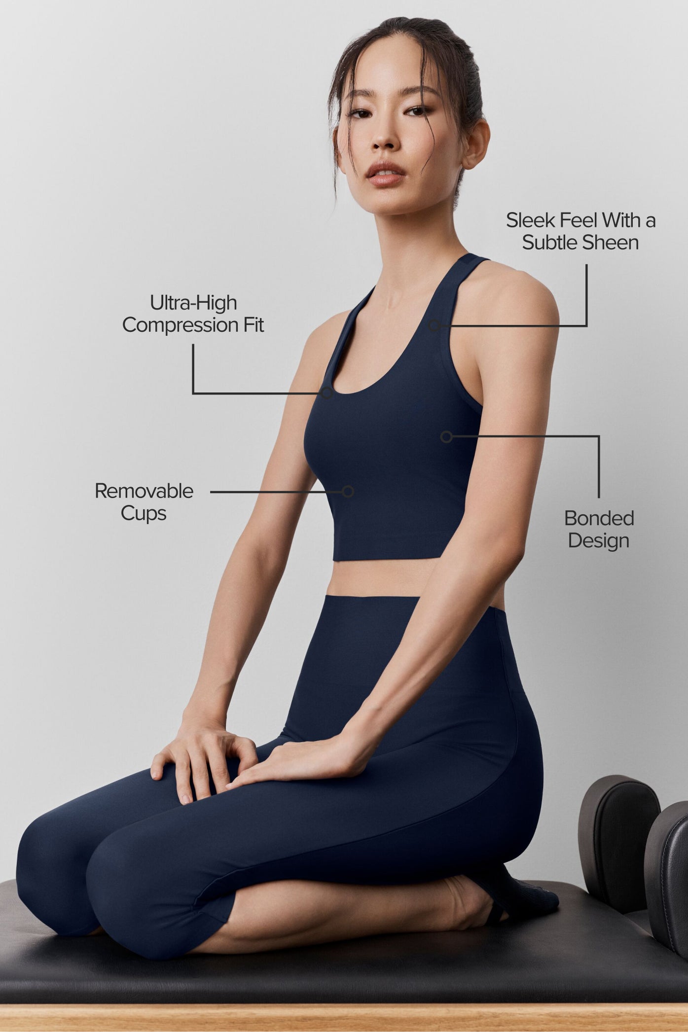 Airlift Super Sleek Bra Tank - Navy - Image 2