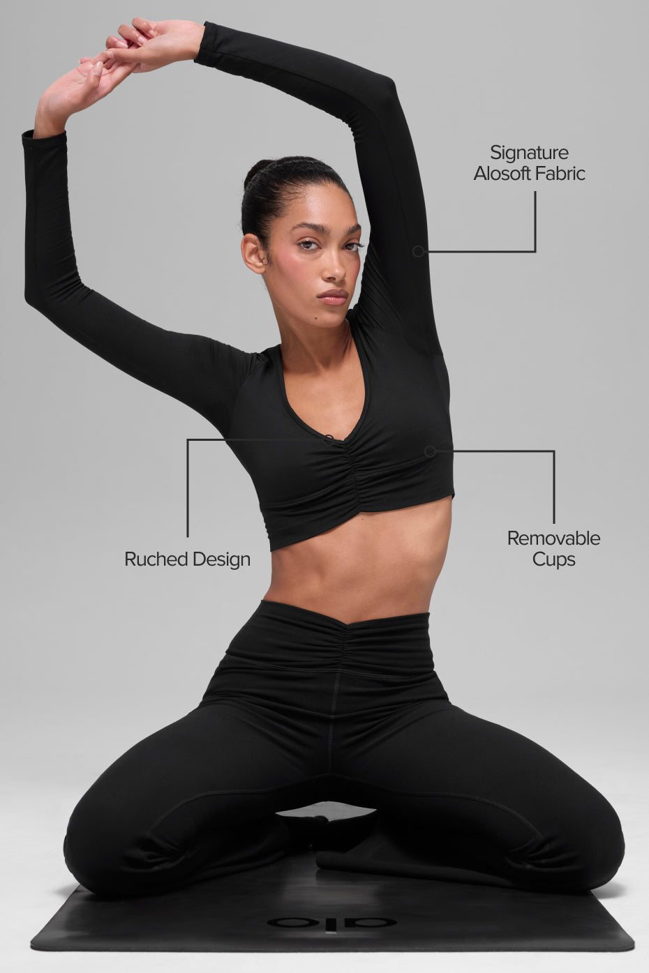 Alosoft Intuition Long Sleeve Bra - Black - Image 2