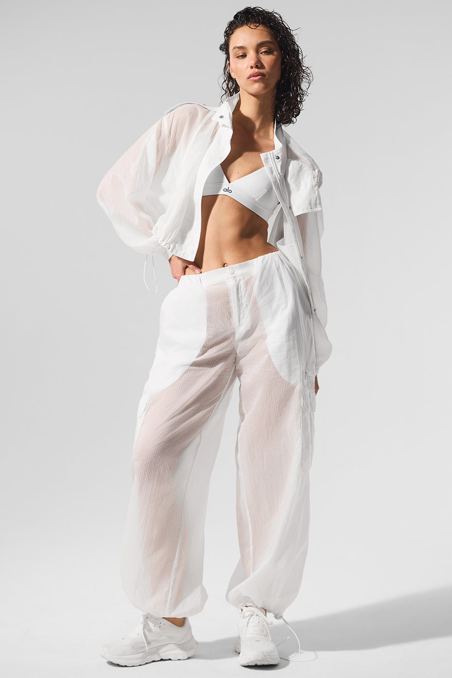 Cropped Game Time Full Zip Jacket - White - Image 6